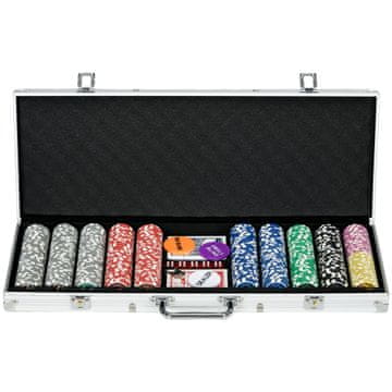 Homestar Komplet za poker 500 žetonov 56x23,5x6,5 cm srebrna