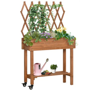 Homestar Dvignjena vrtna greda z mrežo 79x29x130 cm rjava
