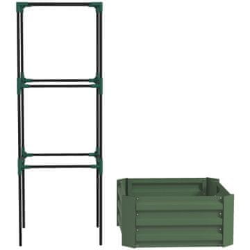 Homestar Dvignjena vrtna greda z mrežo 61x61x140 cm zelena