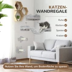 Homestar Komplet za plezalno steno za mačke 4-delni z lestvijo, stopnicami in platformami 90x26x12,5 cm siva