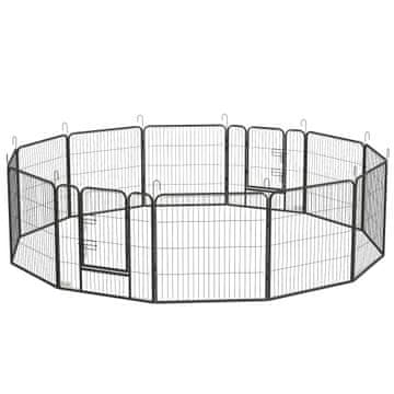Homestar Otroški ograja za pse 12 panelov 80x80 cm siva jeklo