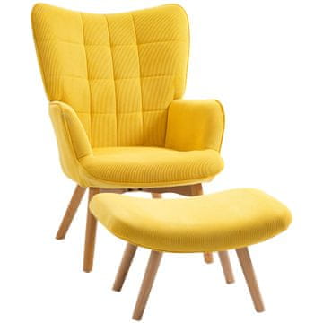 Homestar Lounge stol in otomanski 72x80x101 cm rumene barve