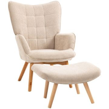 Homestar Komplet naslanjača in otomana 72x80x101 cm bež