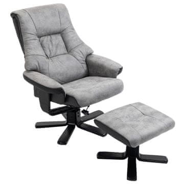 Homestar Naslanjač z naslonjalom za noge 78x82,5x109 cm Siva