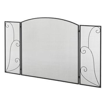 Homestar Zaslon za kamin, 3-delni zložljivi, 132,5x76,5 cm, črn