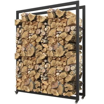 Homestar Stojalo za drva 120x32x151 cm Črno