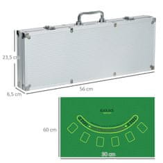 Homestar Komplet za poker 500 žetonov 56x23,5x6,5 cm srebrna
