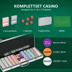 Homestar Komplet za poker 500 žetonov 56x23,5x6,5 cm srebrna