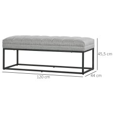 Homestar Klop za sedenje oblazinjen 120x44x45,5 cm siva