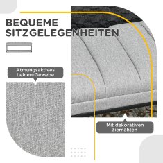 Homestar Klop za sedenje oblazinjen 120x44x45,5 cm siva