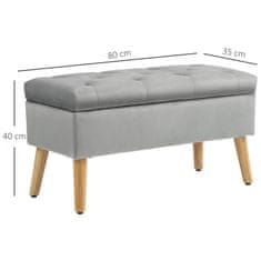 Homestar Shranjevalna klop 102x35x43 cm siva