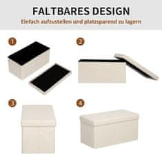 Homestar Shranjevalna klop 76x38x38 cm Bela