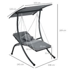 Homestar Vrtna gugalnica 108x145x169 cm temno siva