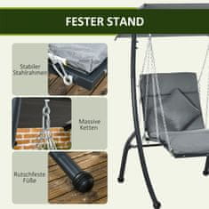 Homestar Vrtna gugalnica 108x145x169 cm temno siva