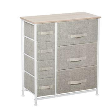 Homestar Predalnik z 7 zložljivimi tkaninskimi predali, 63,5x30x71 cm, siva