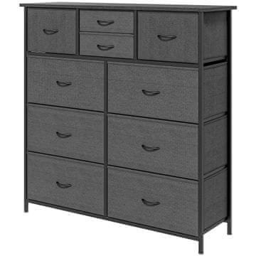 Homestar Predalnik 10 tkaninskih predalov 100x30x100 cm Črn