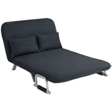 Homestar Sofa postelja nastavljiv naslon za hrbet 111x80x78 cm črna
