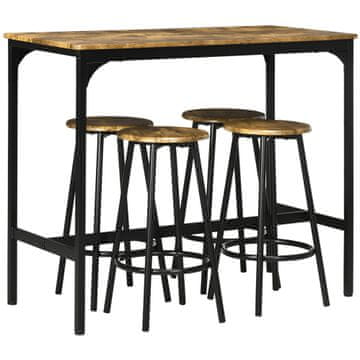 Homestar Komplet barskih miz 5-delni 110x50x89,5 cm rjave barve