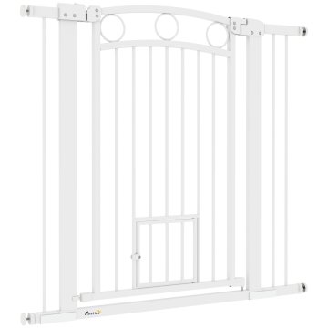 Homestar Otroška vrata za stopnice z mačjimi vrati 76-104x96 cm bela