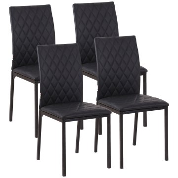 Homestar Set 4 jedilnih stolov, 41x50x91 cm, črna