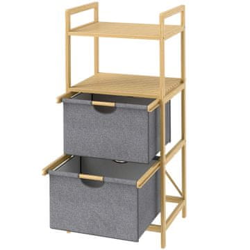 Homestar Košara za perilo 2 predelka 44x34x96 cm siva