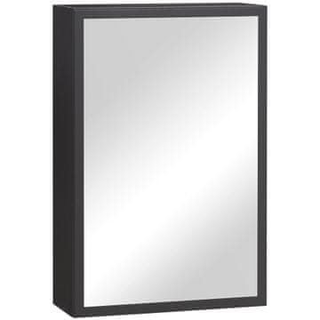 Homestar Kopalniško ogledalo z omarico 40x15x60 cm črno