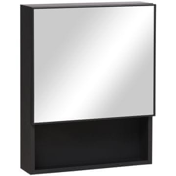 Homestar Kopalniško ogledalo z omarico 46x13,5x58 cm Črno