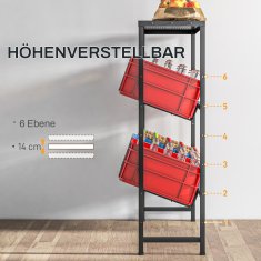 Homestar Stojalo za zaboje pijač 103x33x113,5 cm Črno