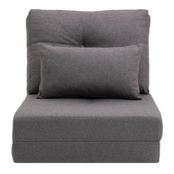 Homestar Tlačni stol Nastavljiv 2v1 Zložljiva zofa postelja 60x80x56 cm Temno siva