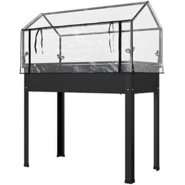 Homestar Dvignjena vrtna greda s pokrovom 100x48x124 cm črna