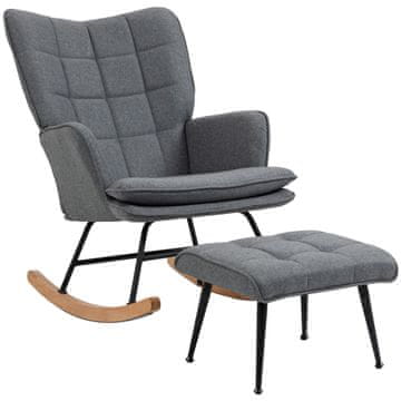 Homestar Gugalnik z naslonjalom za noge 64x89x90 cm siva