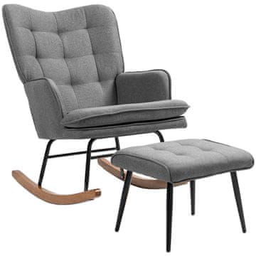Homestar Gugalnik s taburejem 64x89x90 cm temno siv