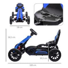Homestar Pedalni gokart nastavljivo sedež 100x58x58,5 cm modra
