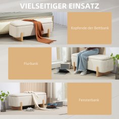 Homestar Shranjevalna klop 111x44x44,5 cm krem