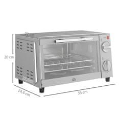 Homestar Mini pečica 9L 35x24,6x20 cm srebrna