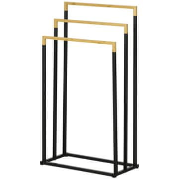 Homestar Stojalo za brisače 3 palice 45x22,5x86 cm črno