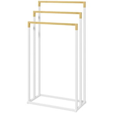 Homestar Samostoječi obešalnik za brisače s 3 palicami 45x22,5x86 cm, bel