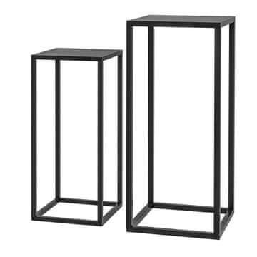 Homestar Set stojal za rastline 2 kosa 25x25x58,5 cm in 31x31x65 cm črna