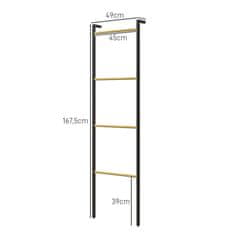 Homestar Lestev za brisače 49x167,5 cm Črna