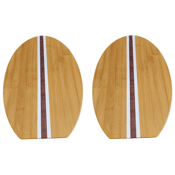 Bambusove deske za rezanje SNAPPER ROCKS komplet 2 kos, 26 x 40 x 1,2 cm, naraven bambus z lasersko gravuro za zelenjavo meso kruh