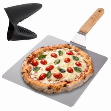 Ruhhy Inox lopar za pico z lesenim ročajem in silikonsko prijemalko