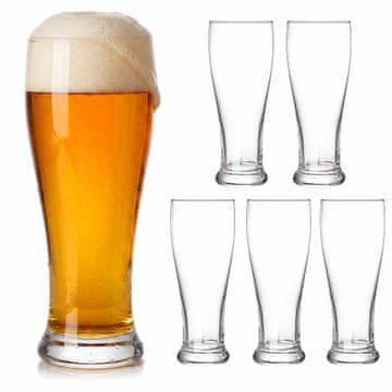 Northix Komplet 6 prozornih kozarcev za pivo, 460 ml, primerno za pomivanje v pomivalnem stroju