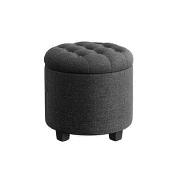Songmics Okrogla stolica s shranjevanjem 45x45x44.5 cm siva