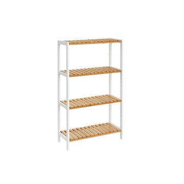Songmics Kopalniška polica 26x60x100 cm Bela bambus