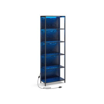 Songmics Knjižna omara 6 polic 30.3x60x178.6 cm Črna