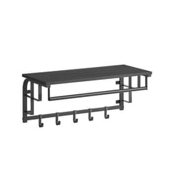 Songmics Stenski obešalnik za plašče 30x66x27 cm črne barve
