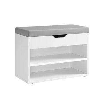 Songmics Čevlji klop 30x60x44 cm bela