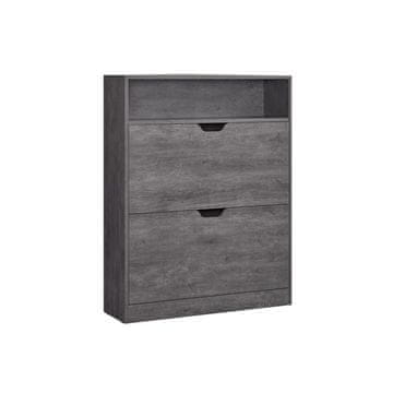 Songmics Omara za čevlje 2 predelka 24x80x102 cm siva