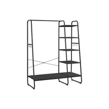 Songmics Oblekalni regal 5 nivojev 45x120x160 cm Črn