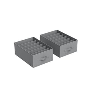 Songmics Set organizatorjev za omaro 6 predelkov 42x30x17 cm siva